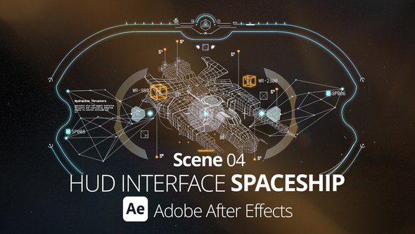 Videohive HUD Interface Spaceship 04 Ae Infographics template preview