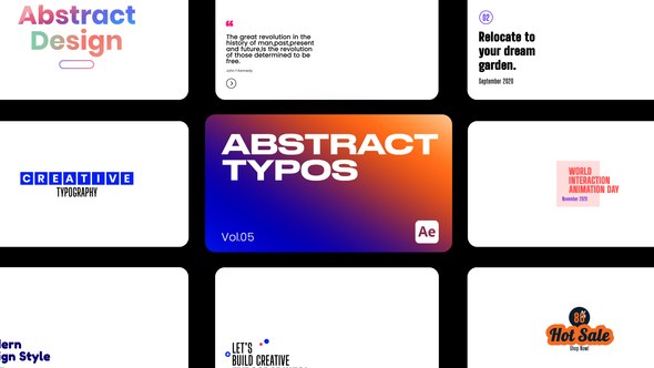 Videohive Abstract Typos 05 for After Effects Titles template preview