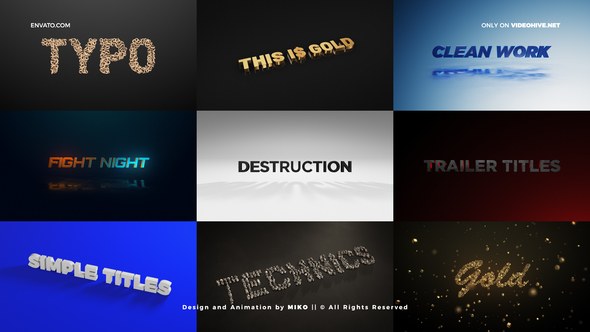 Videohive Titles - Unique Element 3D Scenes Titles template preview