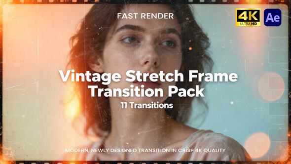 Videohive Vintage Stretch Frame Transition Pack AE Elements template preview