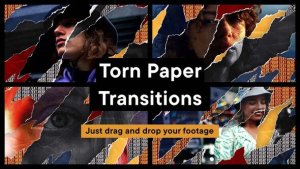 Videohive Torn Paper Transitions 55469715 Elements template preview