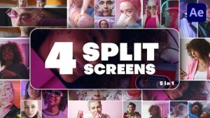Videohive Multiscreen Transitions - 4 Split Screen Elements template preview