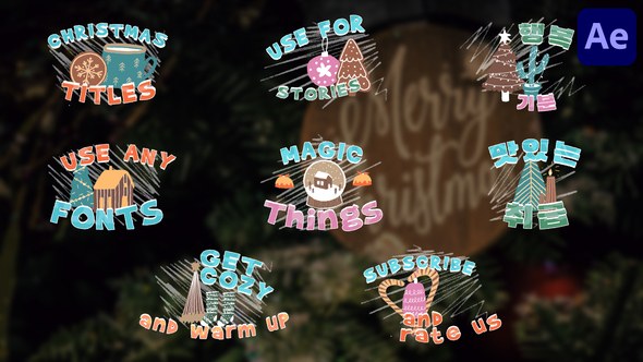 Videohive Christmas Cartoon Titles for After Effects Titles template preview