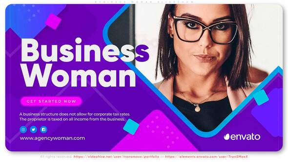 Videohive Business Lady Slideshow Video Displays template preview