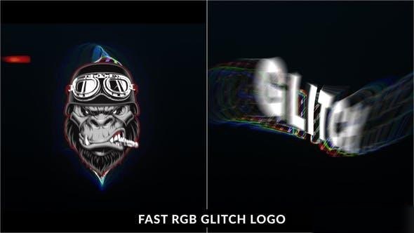Videohive Fast RGB Glitch Logo Intro Logo Stings template preview