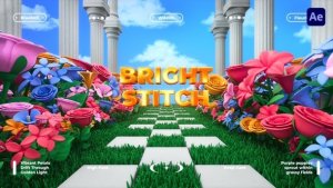 Blooming Floral 3D Titles Premiere Pro template preview