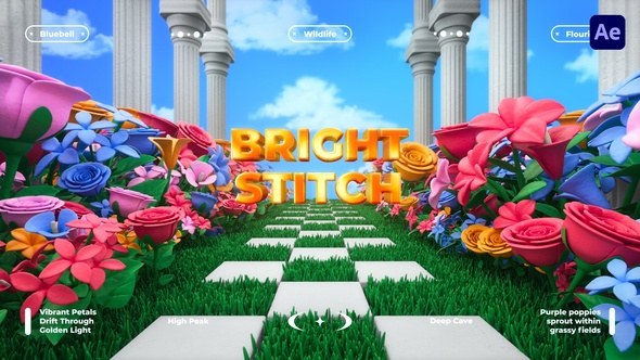 Blooming Floral 3D Titles Premiere Pro template preview