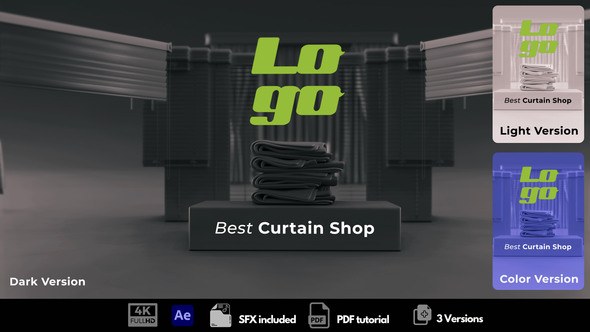Videohive Curtain shop Logo Stings template preview