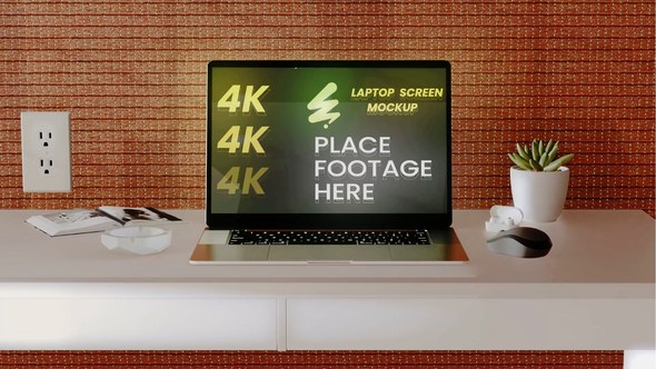 Videohive Laptop On Desk Opener Mockup Openers template preview