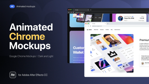 Videohive Google Chrome Animated Mockups Video Displays template preview