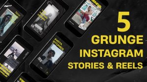 Grunge Instagram Stories Openers template preview