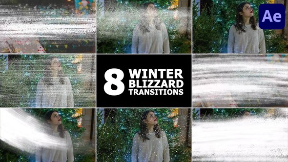 Videohive Winter Blizzard Transitions | After Effects Elements template preview
