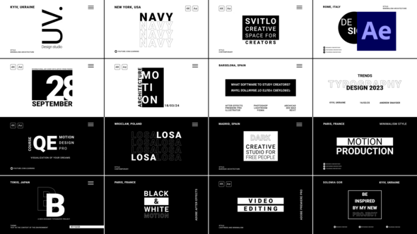 Videohive Rhythm Black Titles Titles template preview