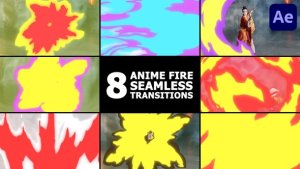 Videohive Anime Fire Seamless Transitions | After Effects Elements template preview