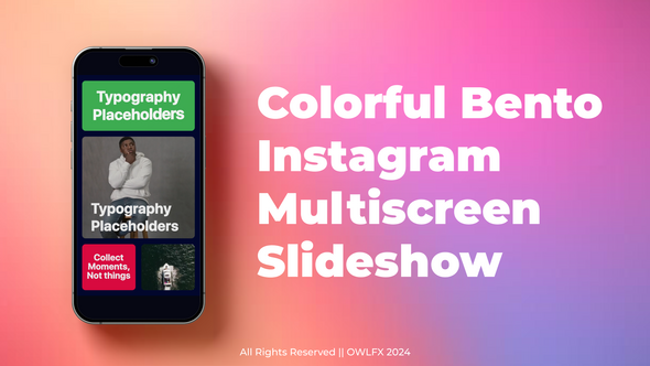 Videohive Colorful Bento Instagram Multiscreen Slideshow Openers template preview