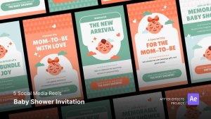 Videohive Social Media Reels - Baby Shower After Effects Template Product Promo template preview