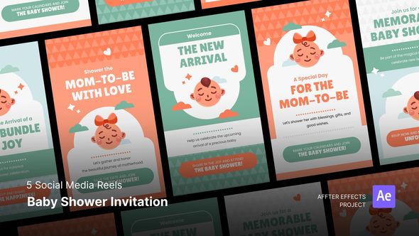 Videohive Social Media Reels - Baby Shower After Effects Template Product Promo template preview