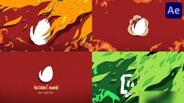Videohive Cartoon Fire Logo Opener for After Effects Logo Stings template preview