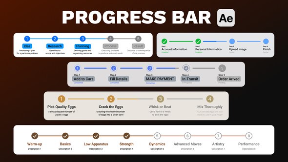 Videohive Multi Step Progress Bars 49591182 Infographics template preview