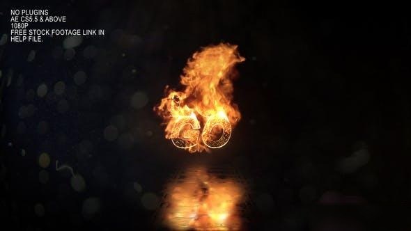 Videohive Realistic Fire Logo 3 Openers template preview