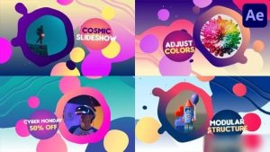 Videohive Cartoon Space Slideshow | After Effects Openers template preview