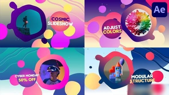 Videohive Cartoon Space Slideshow | After Effects Openers template preview