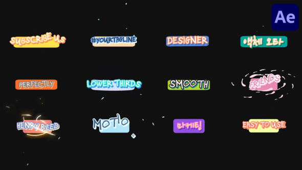 Videohive Cartoon Liquid Lower Thirds for After Effects Elements template preview