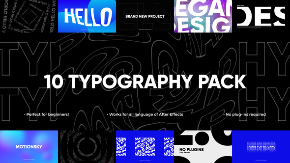 Videohive 10 Perfect Typography Pack | After Effects Titles template preview