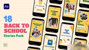 Videohive Back To School Stories Pack For After Effects Openers template preview
