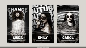 Videohive Black Animated Lines Poster Stories Openers template preview