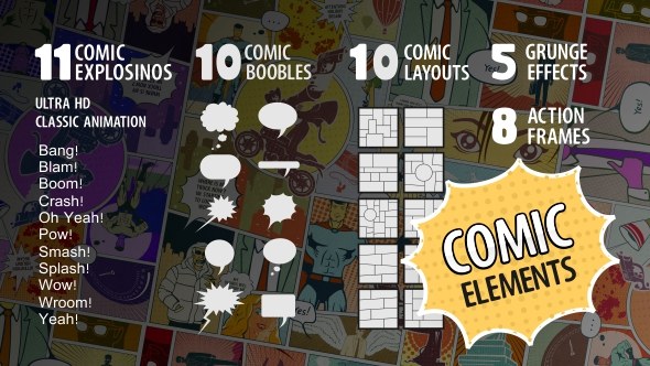 Videohive Comic Elements Elements template preview