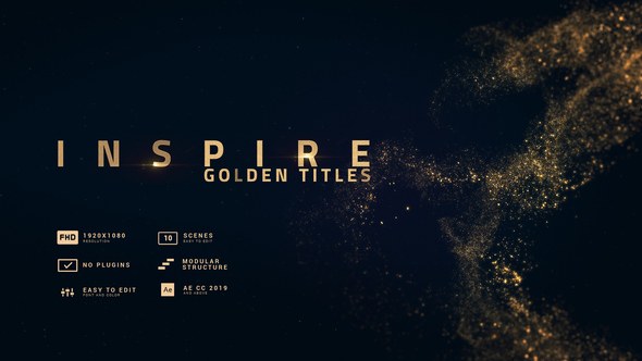 Videohive Inspire | Smooth Golden Titles Titles template preview