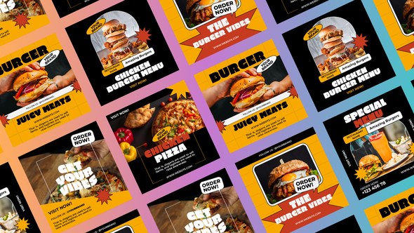 Videohive Burger King Social Media Posts Product Promo template preview