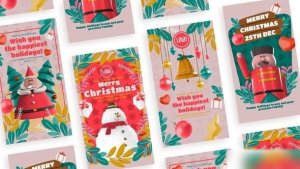 Videohive 3D Cute Christmas Stories Openers template preview