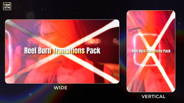 Videohive Reel Burn Transitions Elements template preview