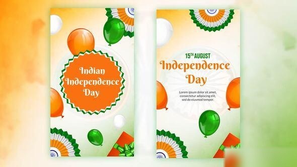 Videohive August 15th Indian Independence Day Wishes Instagram Story Video Displays template preview
