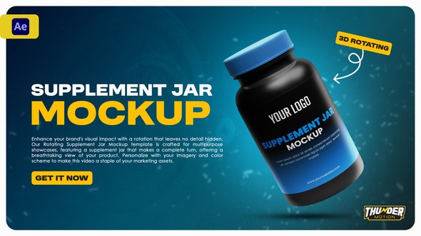 Videohive Supplement Jar Video Mockup Product Promo template preview