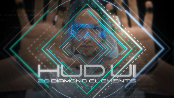 Videohive Hud UI Diamond Elements - Pack 1 Elements template preview