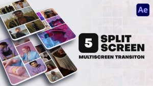 Videohive Vertical Multiscreen Transition - 5 Split Screen Elements template preview