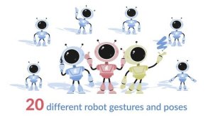 Videohive 20 robot character animations with different gestures and poses Openers template preview