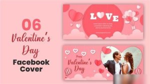Videohive Valentine Day Facebook Cover Pack Video Displays template preview