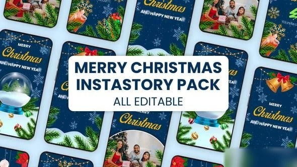 Videohive Merry Christmas Stories 55094648 Elements template preview