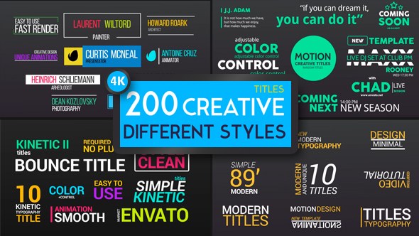 Titles Different Styles Video Displays template preview