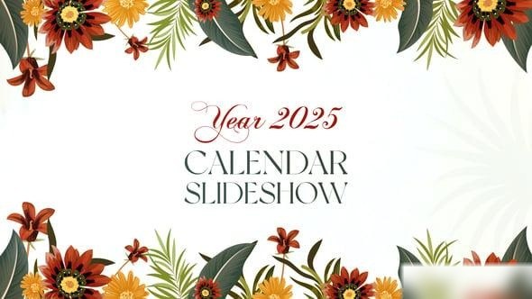 Videohive Elegant 2025 Floral Calendar Slideshow