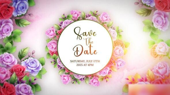 Videohive Floral Wedding Invitation 56367557 Video Displays template preview