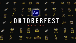 Videohive Oktoberfest Neon Icons Elements template preview