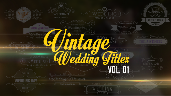 Vintage Wedding Titles vol. 01 Video Displays template preview
