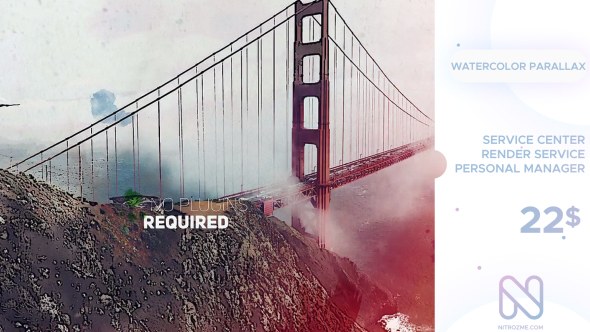 Watercolor Parallax Opener Video Displays template preview