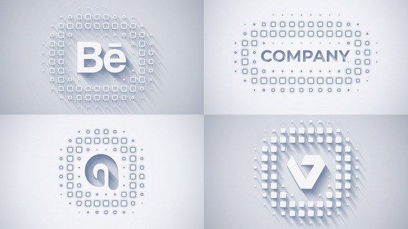 Videohive Squares Minimal Logo Reveal (14 in 1) Logo Stings template preview