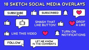 Videohive Sketch Social Media Overlays Elements template preview